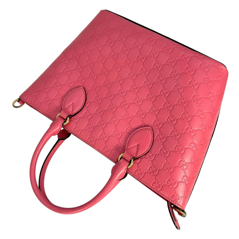 GUCCI グッチシマ レザー ハンドバッグ ショルダーバッグ - ピンク