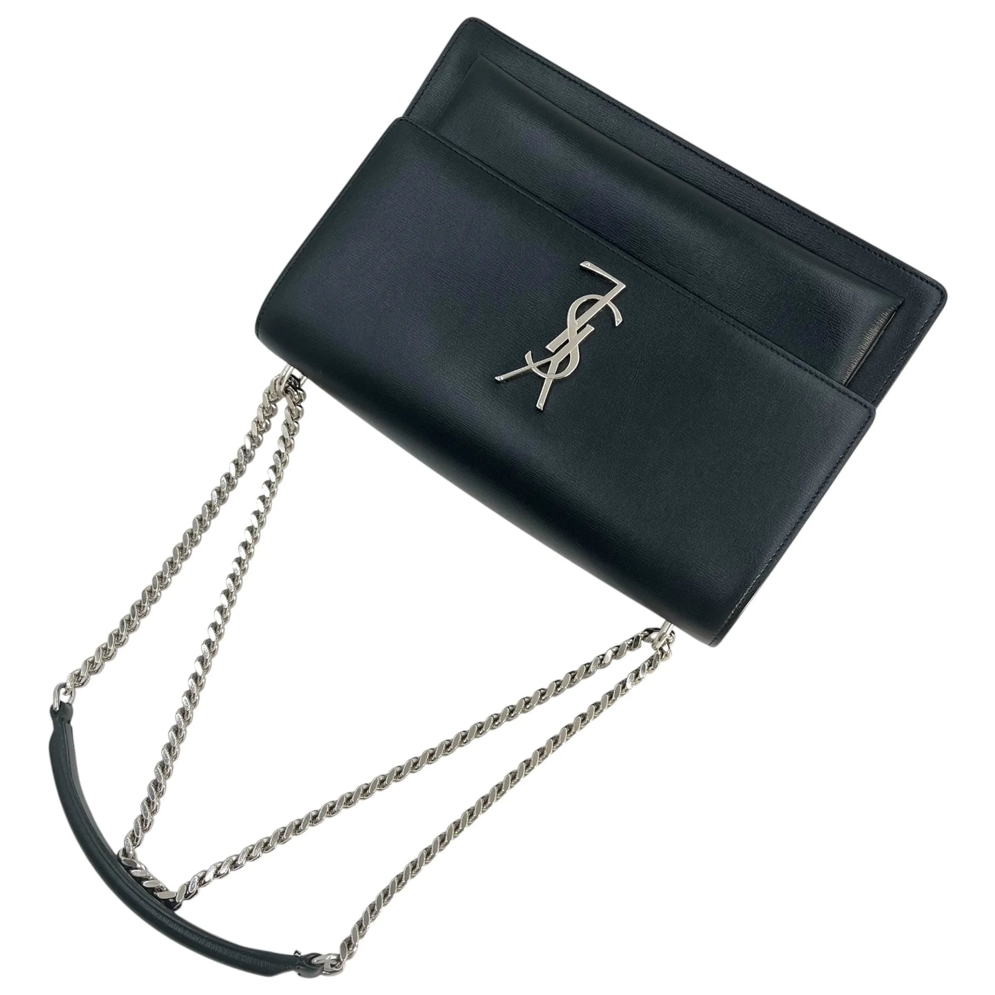 SAINT LAURENT サンセット ミディアム レザー チェーンショルダーバッグ - ブラック