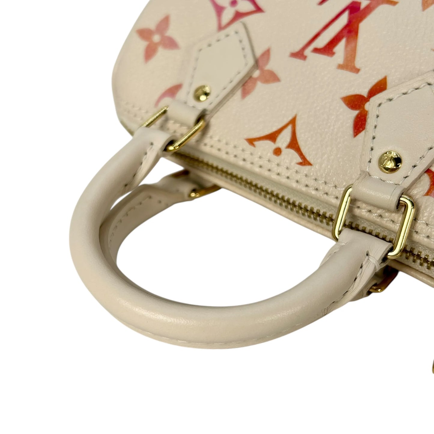 LOUIS VUITTON Nano Speedy Monogram Empreinte Handbag/Shoulder Bag - White 