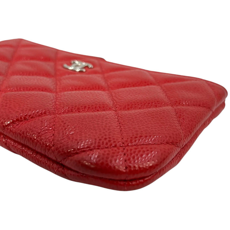 CHANEL マトラッセ キャビアスキン コインケース - レッド