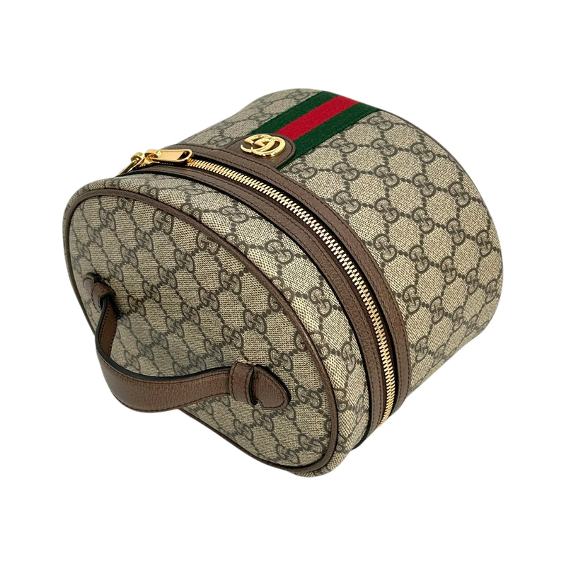 GUCCI オフィディア GGスプリーム キャンバス コスメティックケース ハンドバッグ - ブラウン