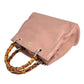GUCCI Bamboo Leather Handbag/Shoulder Bag - Pink 