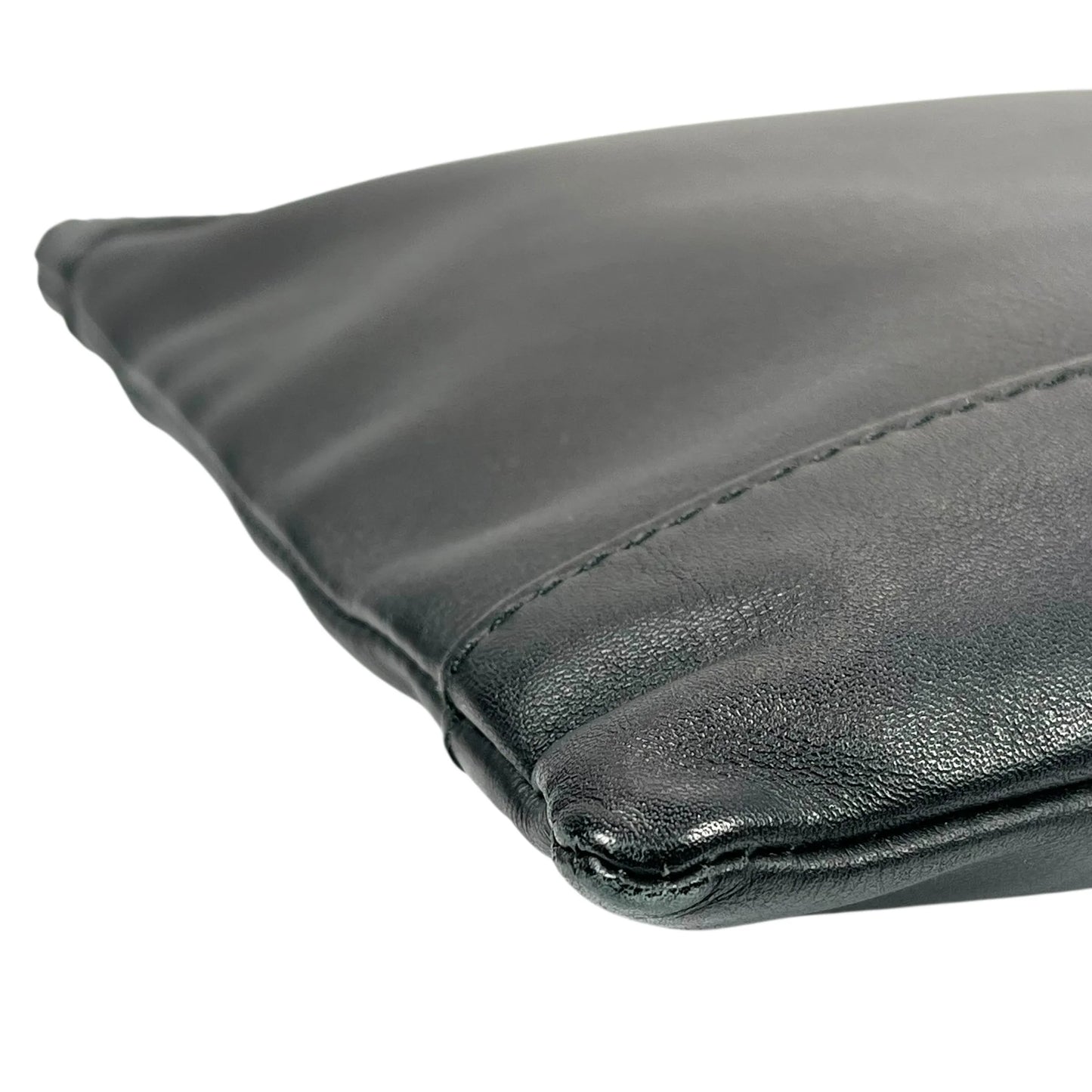 BALENCIAGA Logo Leather Clutch Bag - Black 