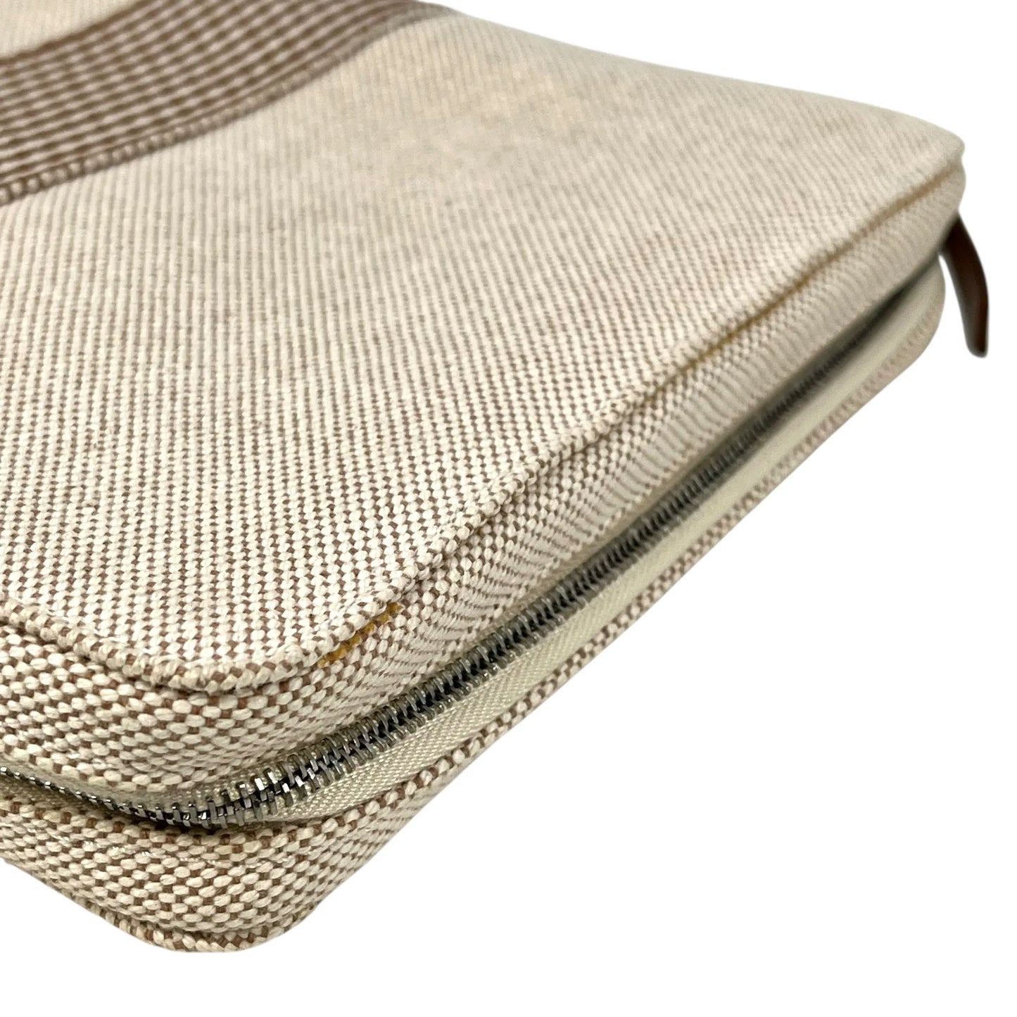 HERMES Air Line Canvas Travel Pouch - Beige 