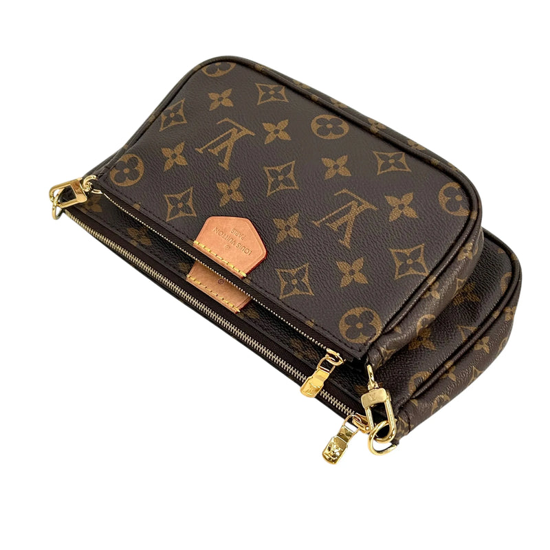 LOUIS VUITTON ミュルティ ポシェット アクセソワール モノグラムキャンバス ショルダーバッグ - ダークブラウン