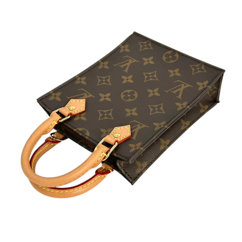 LOUIS VUITTON プティット サックプラ モノグラムキャンバス ハンドバッグ ショルダーバッグ - ダークブラウン