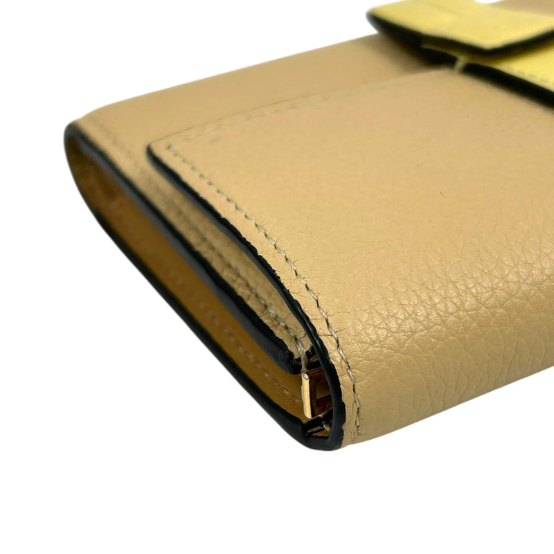 Loewe バーティカルウォレット スモール カーフスキン 三つ折り財布 コンパクトウォレット - ベージュ