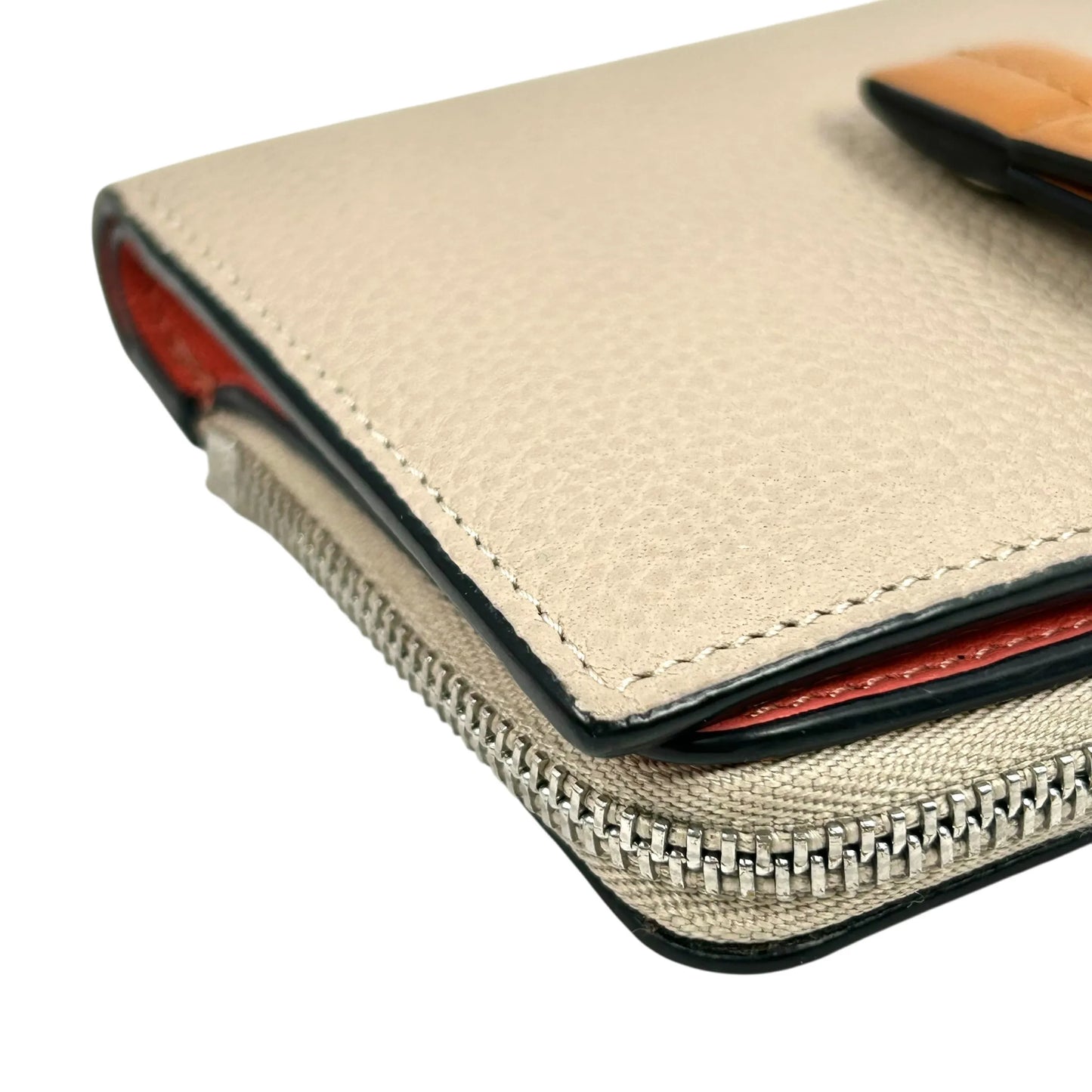 Loewe Slim Zip Bifold Wallet in Calfskin - Beige 