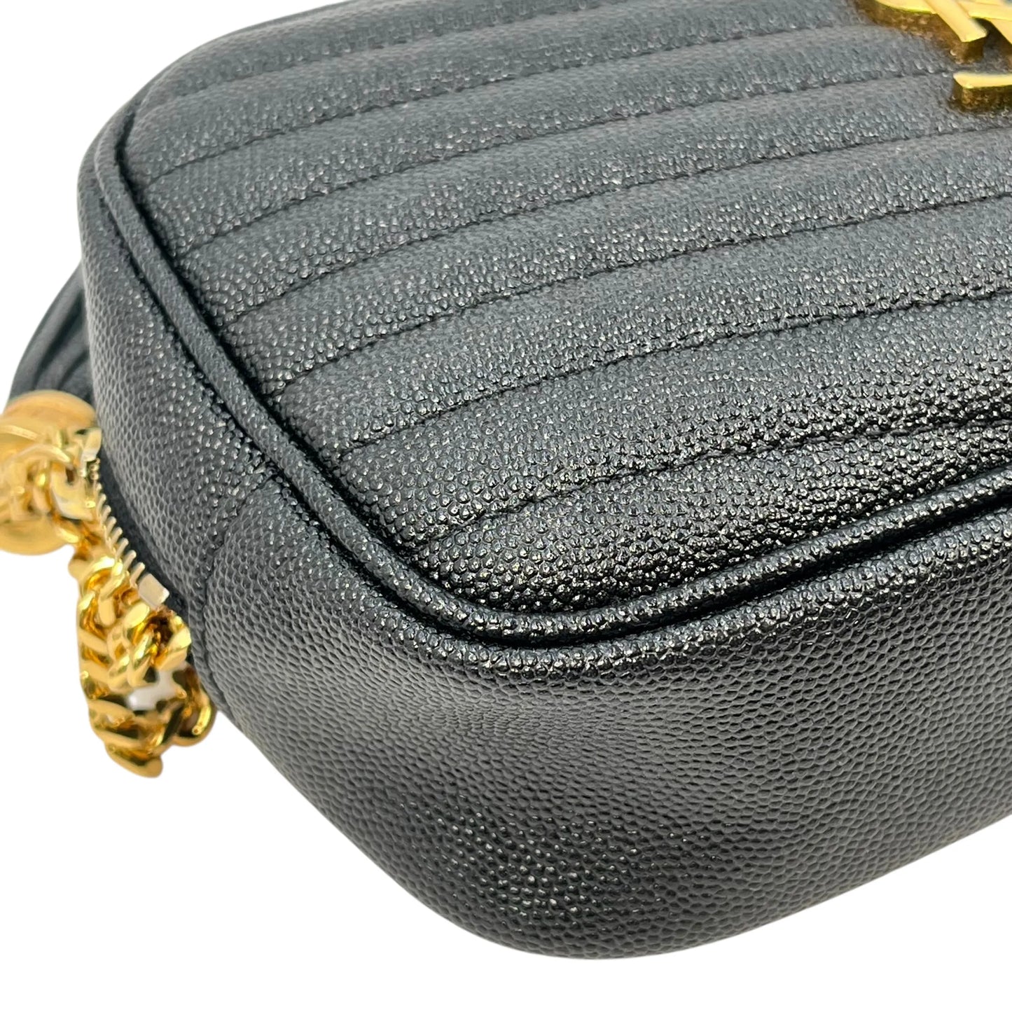 Saint Laurent Lou Mini Bag Calfskin Chain Shoulder Bag - Black 