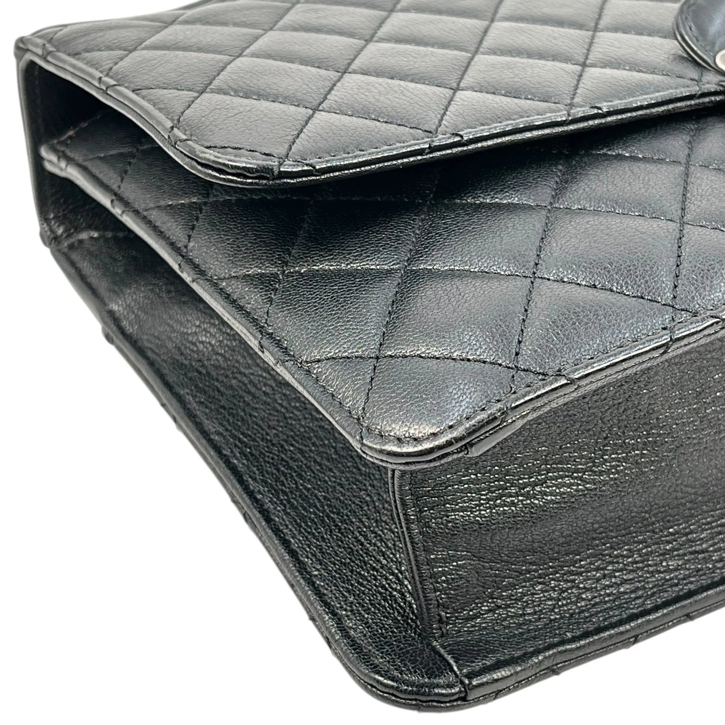 CHANEL CC University Matelasse Goatskin Chain Shoulder Bag - Black 