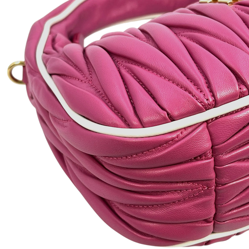 MiuMiu ワンダー マテラッセレザー ハンドバッグ ショルダーバッグ - ピンク