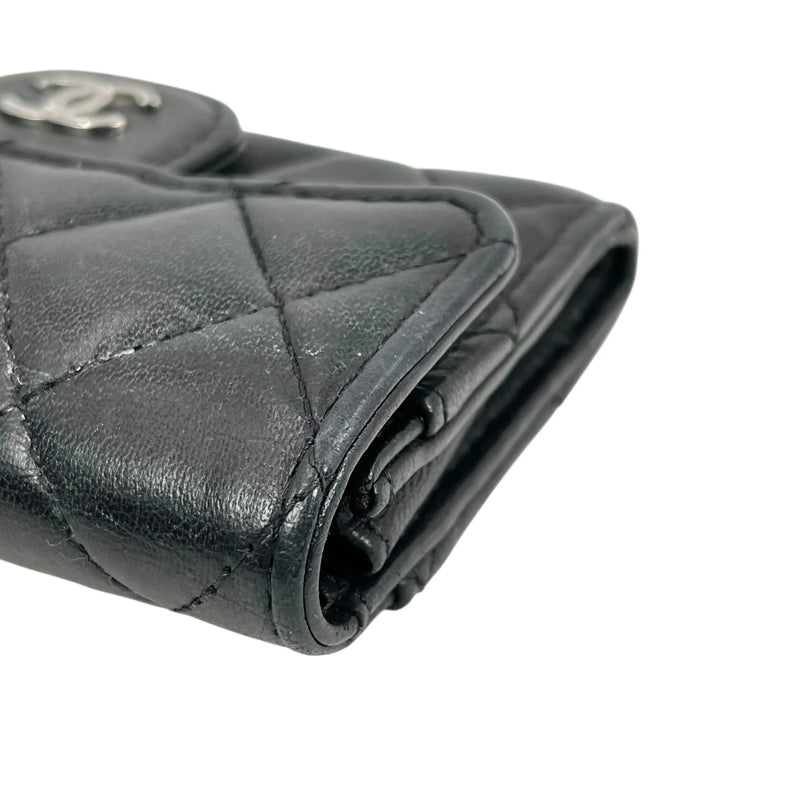 CHANEL Matelasse Lambskin Card Case and Coin Case - Black 