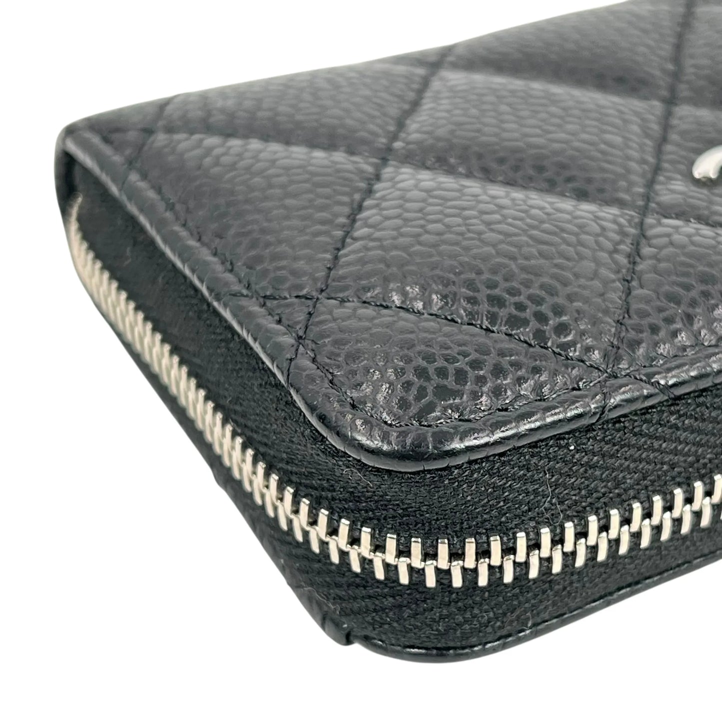 CHANEL マトラッセ キャビアスキン クラシックジップ コインケース - ブラック