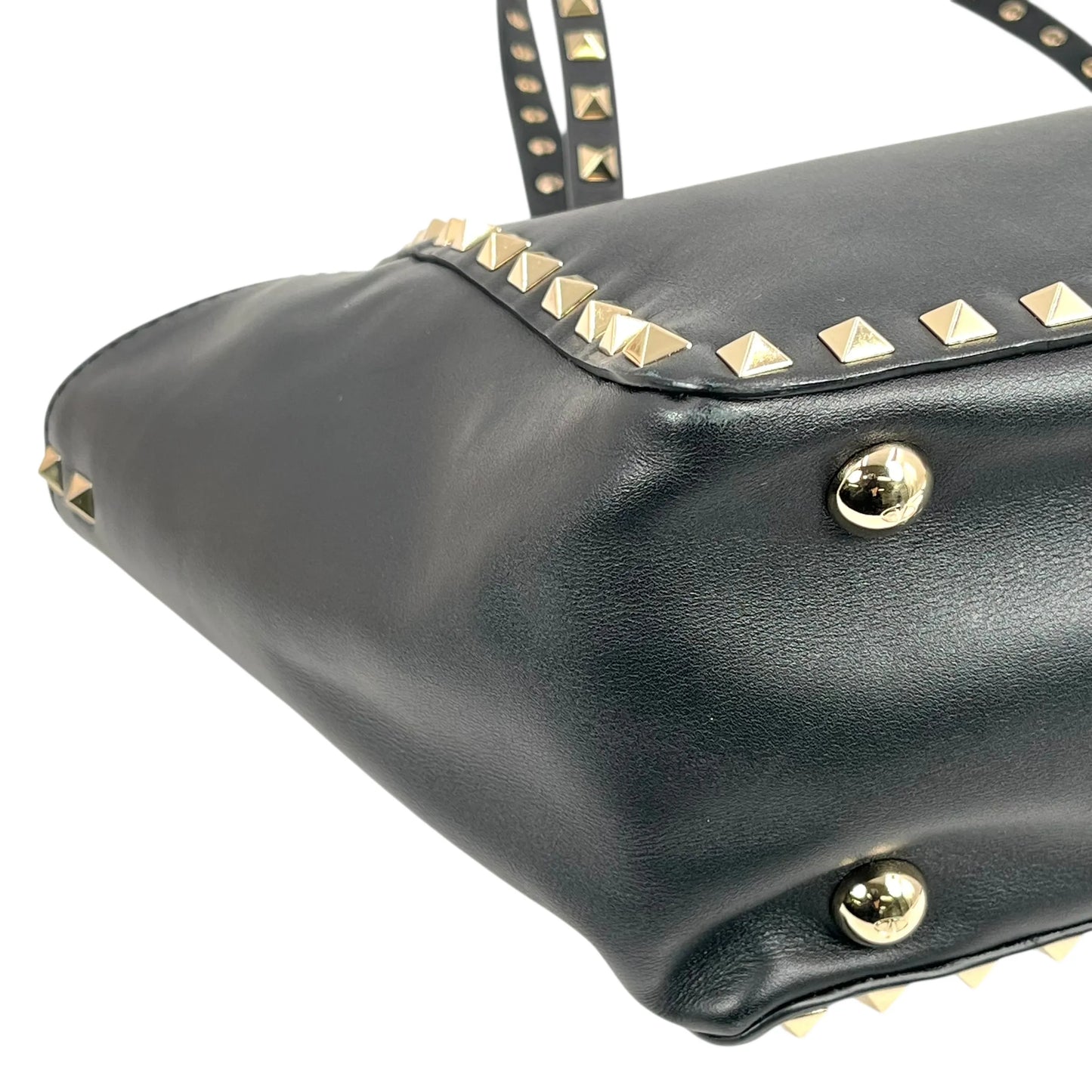 Valentino Rockstud Leather Handbag/Shoulder Bag - Black 