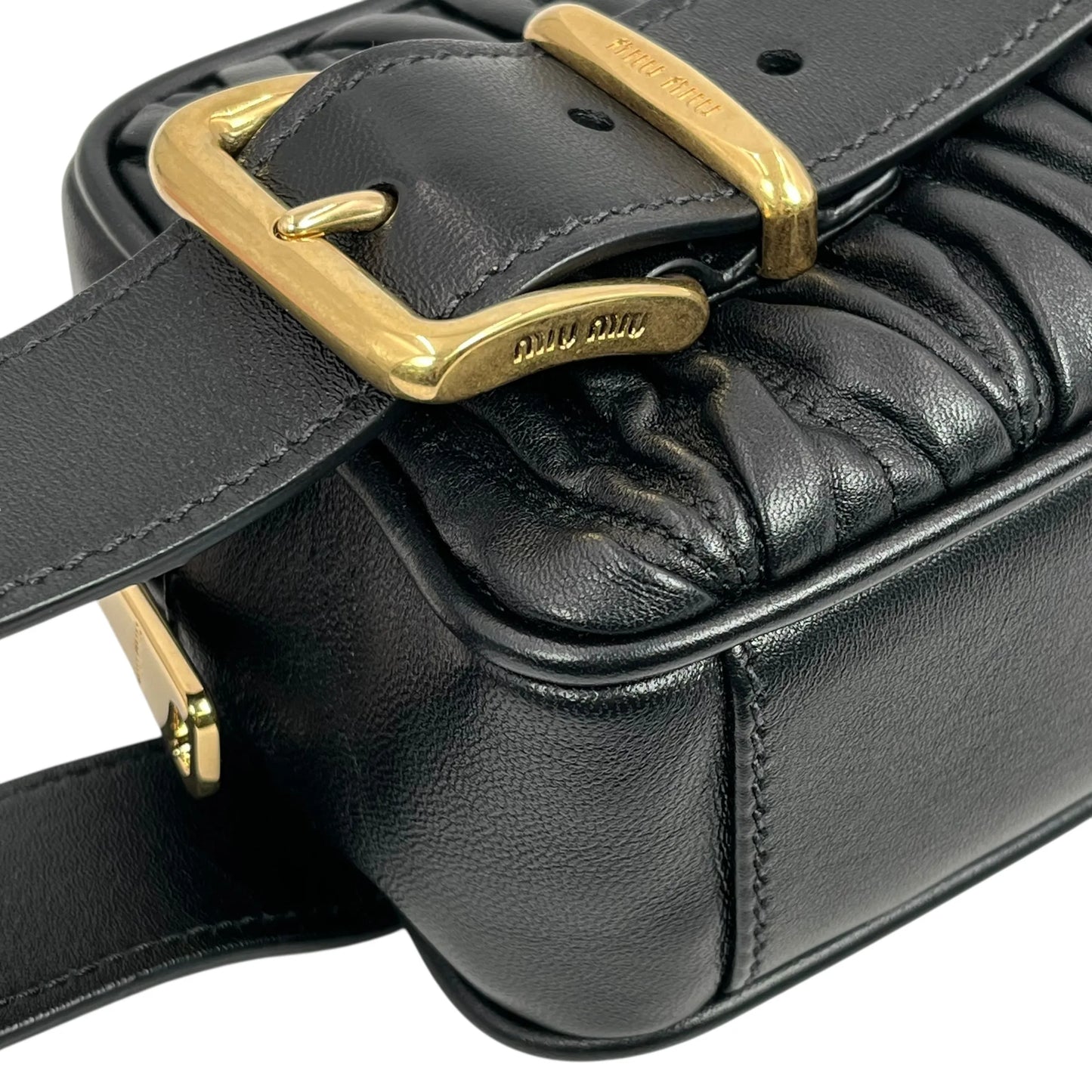 MIUMIU Matelasse Leather Second Bag Handbag - Black