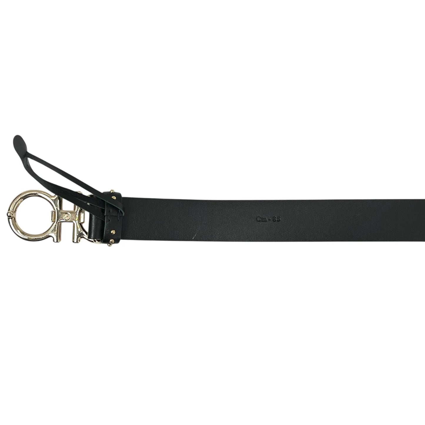 Ferragamo Gancini Studded Leather Belt - Black 