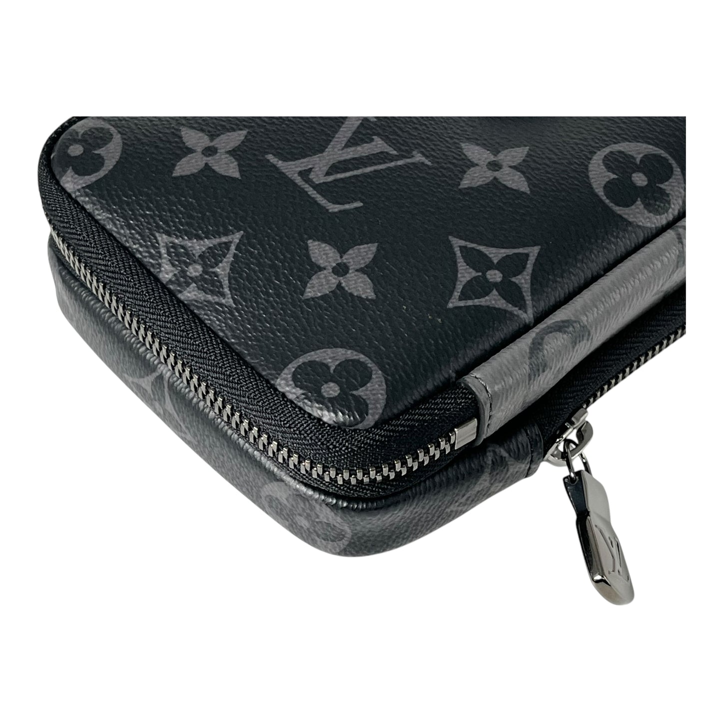 Louis Vuitton Monogram Eclipse Reverse Double Phone Case Shoulder Bag - Black 