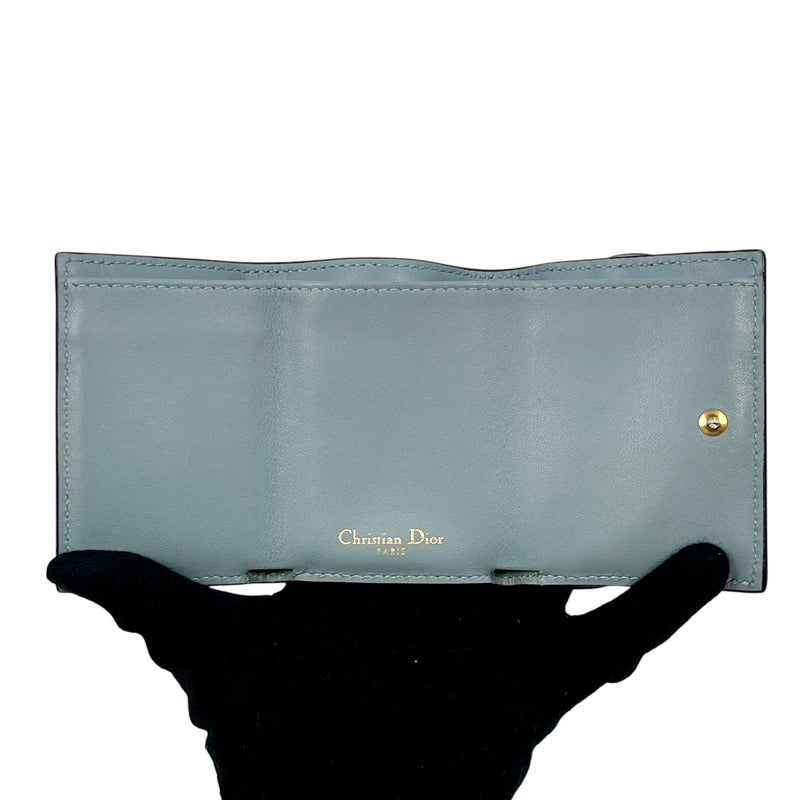 Dior Saddle Tri-fold Compact Wallet - Blue 