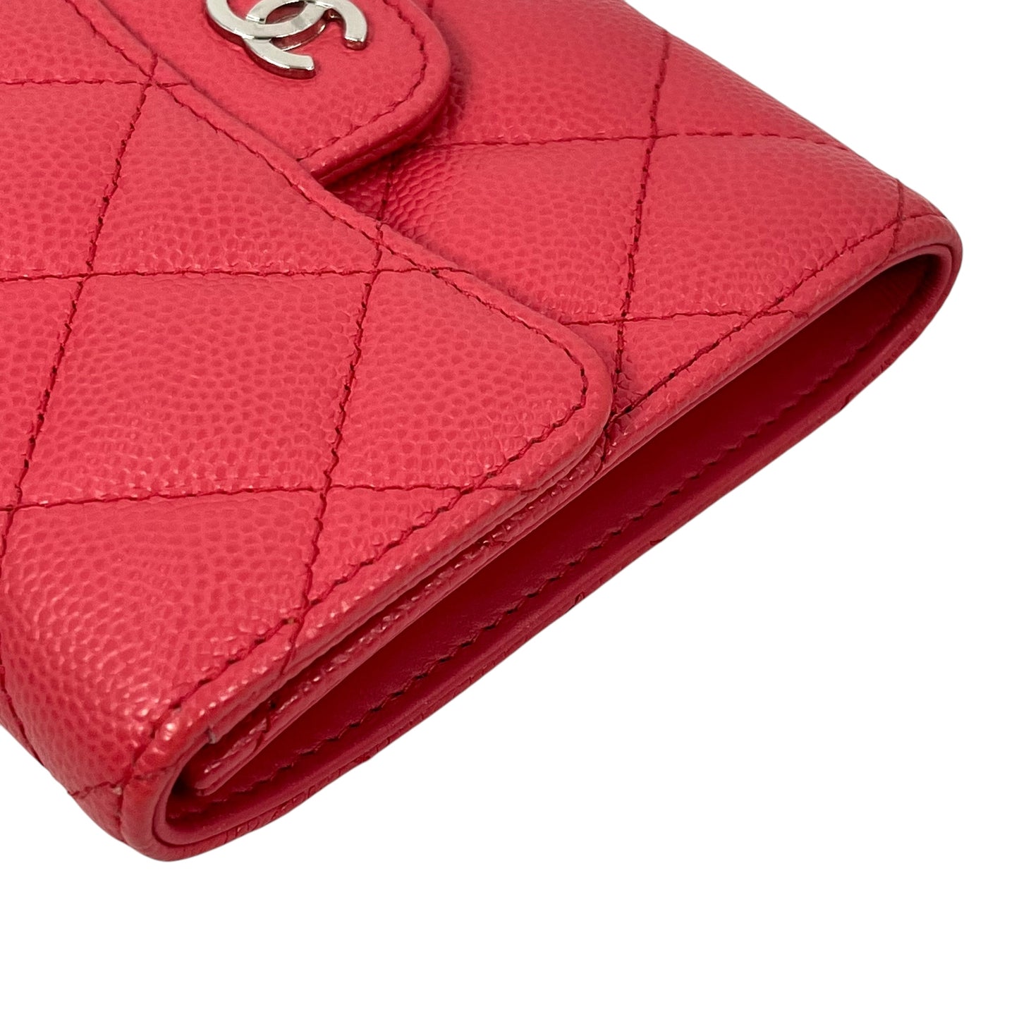 CHANEL マトラッセ キャビアスキン 二つ折り財布 コンパクトウォレット - ピンク