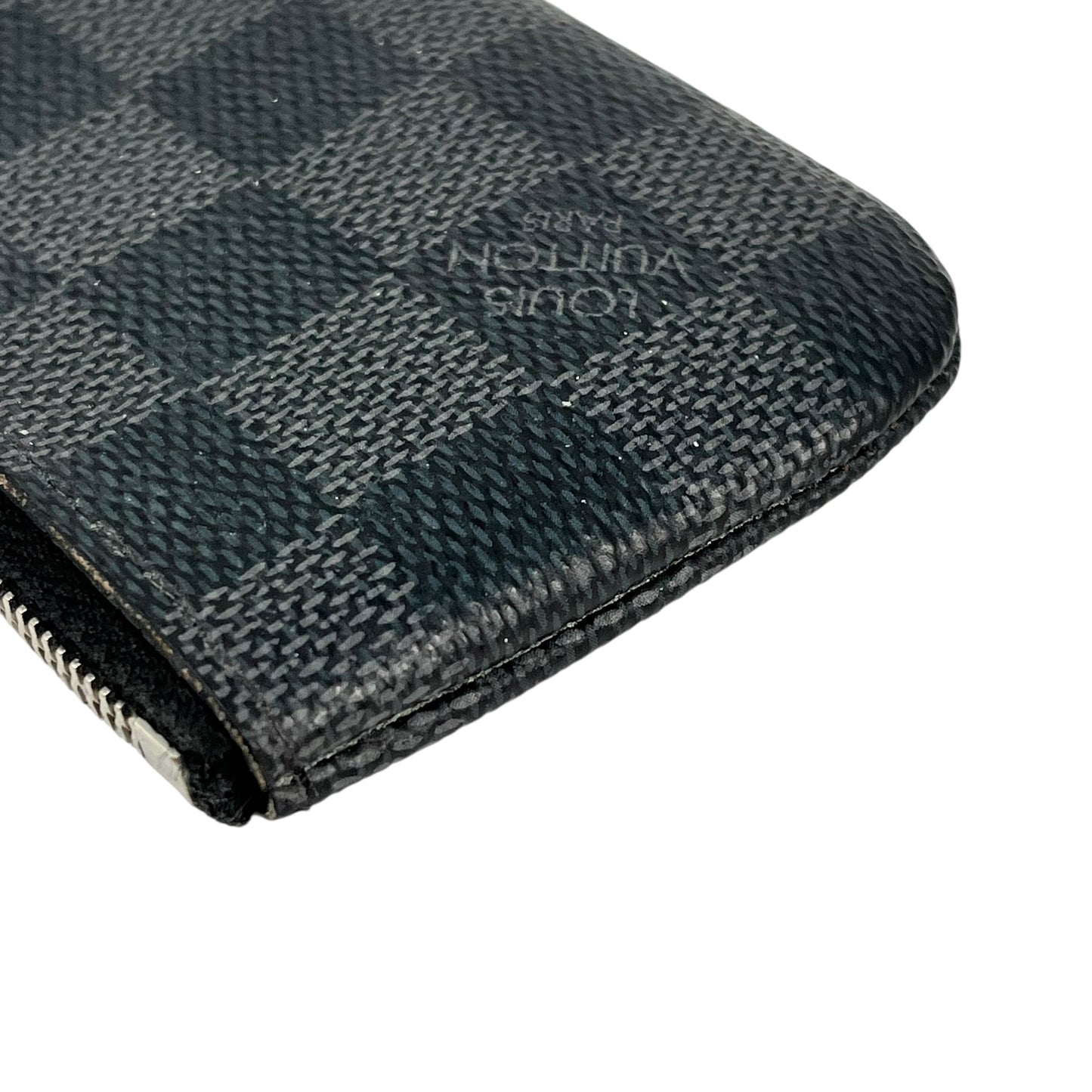 Louis Vuitton Damier Graphite Pochette Clé Coin Case with Key Ring - Black 