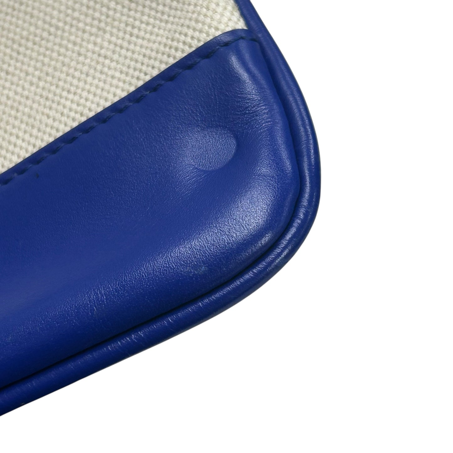 BALENCIAGA Canvas Clutch Bag - Cream and Blue 