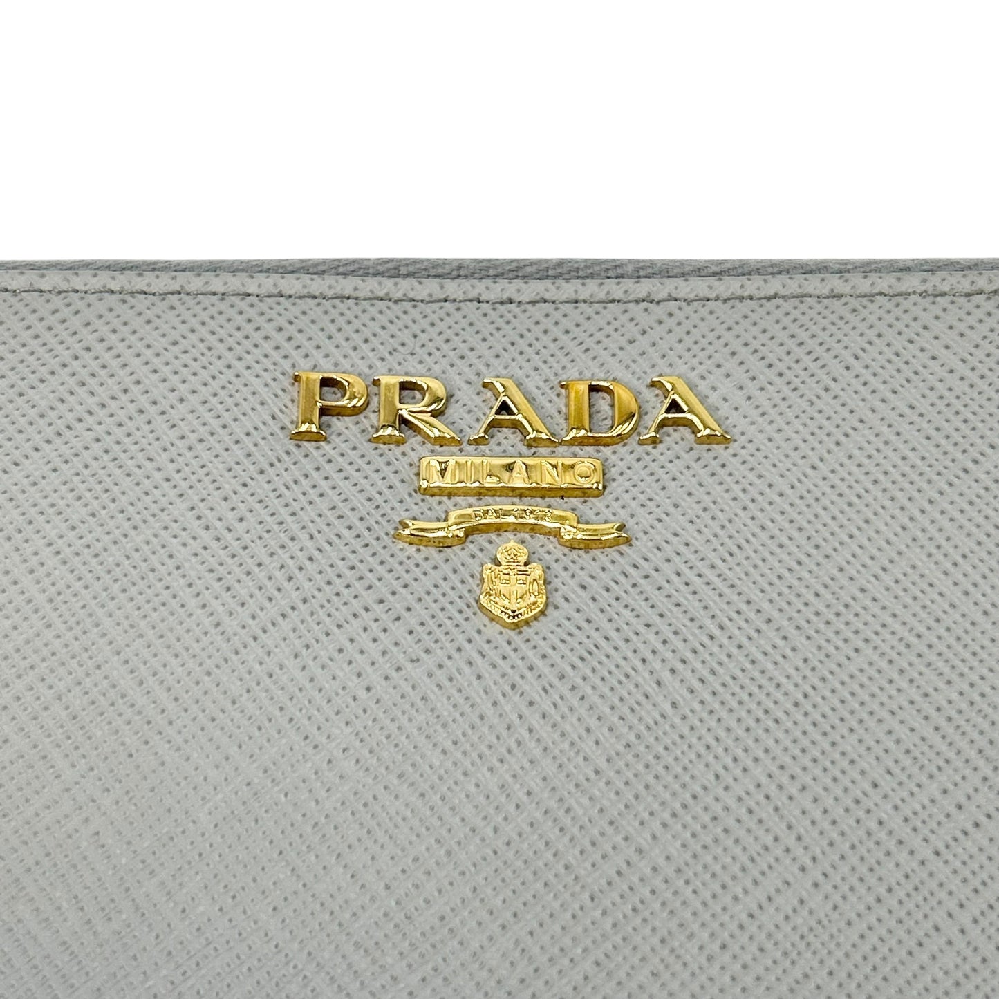 PRADA Saffiano Leather Long Wallet - Grey 