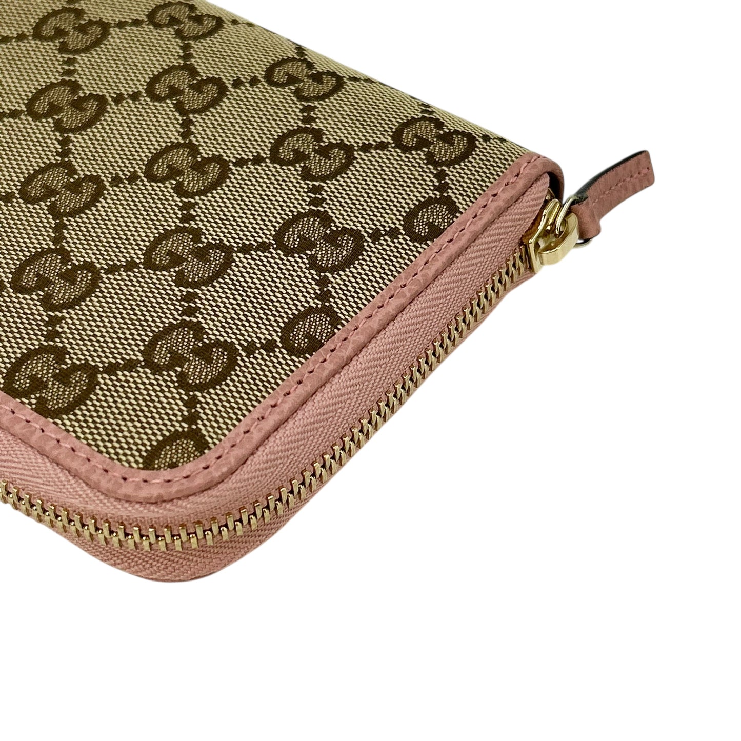 GUCCI GG Canvas Zip Around Long Wallet - Beige 