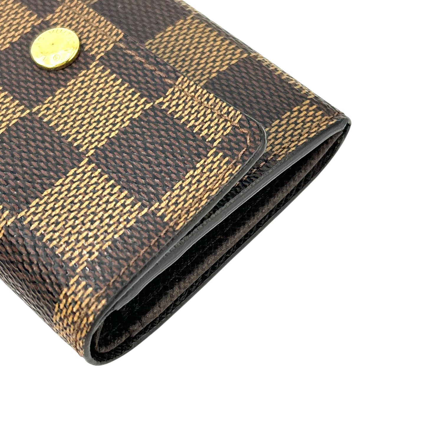 Louis Vuitton Damier Porte Monnaie Plat Bi-fold Compact Wallet - Dark Brown 