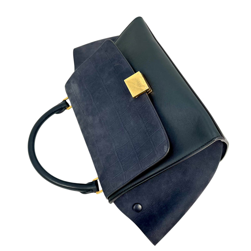 CELINE Trapeze Handbag - Navy Blue 