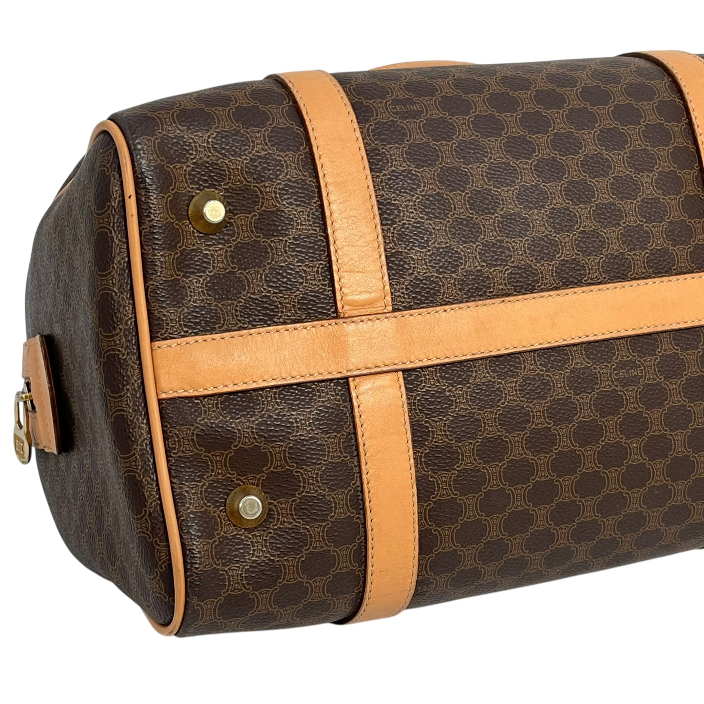 CELINE Macadam Boston Canvas Handbag - Brown 