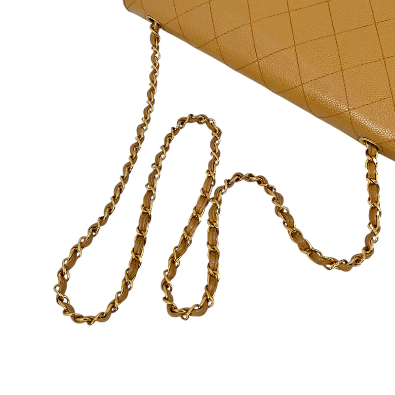 CHANEL Matelasse 30 Caviar Leather Chain Shoulder Bag - Brown 