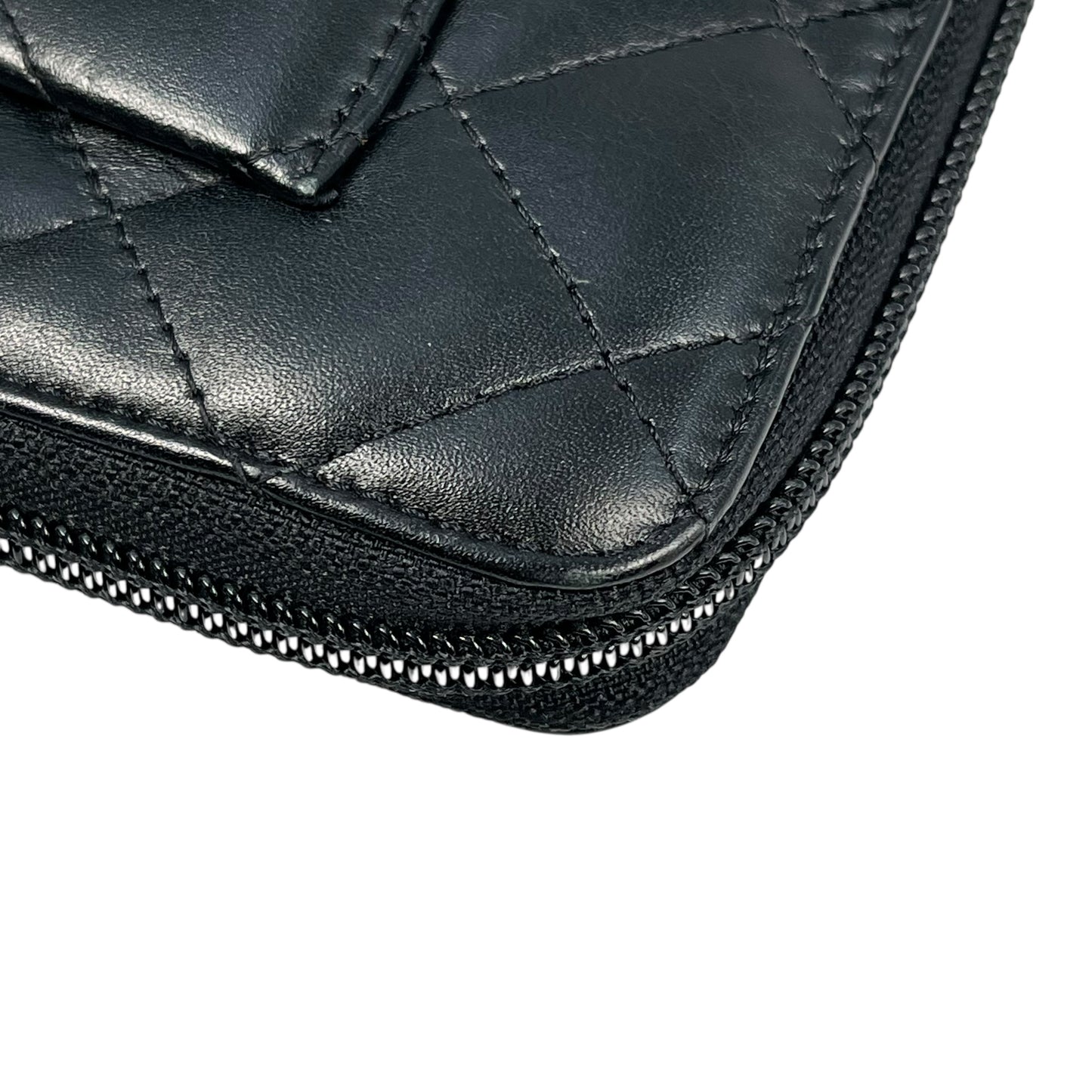 CHANEL Cambon Calfskin Long Wallet - Black 