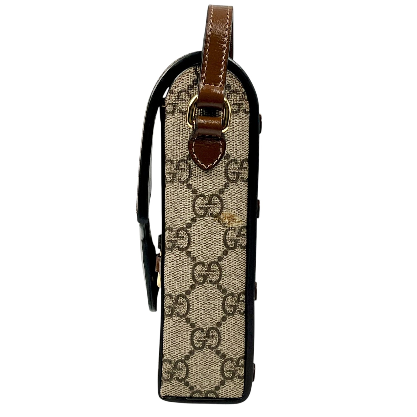 GUCCI GG スプリーム ホースビット 1955 ミニ ショルダーバッグ - ベージュ × ブラウン