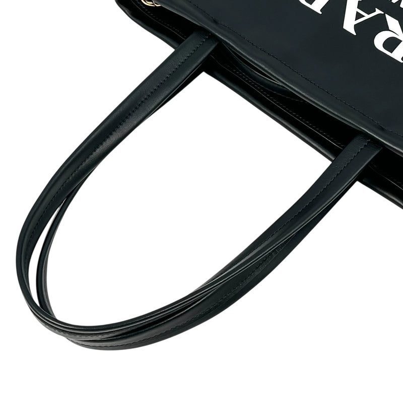 PRADA Soft Calf Leather Tote Bag/Shoulder Bag - Black 