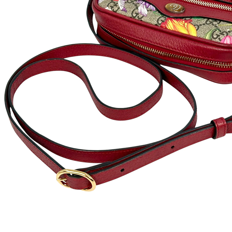 GUCCI GG Flora Ophidia Shoulder Bag - Red 