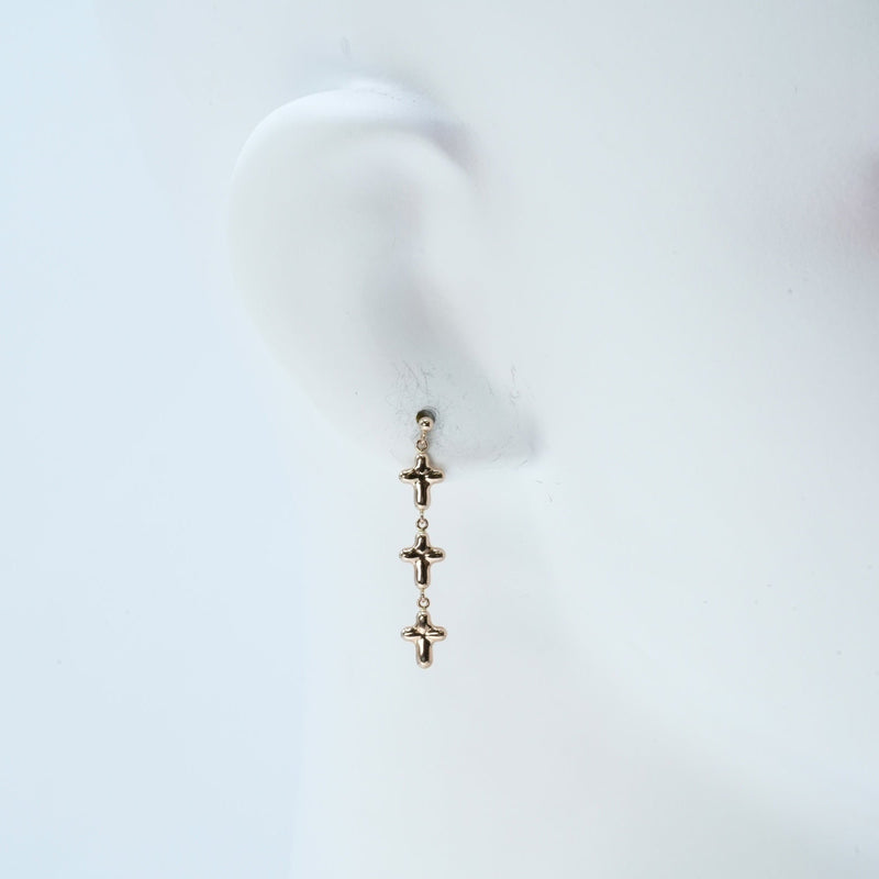 トリプル クロス ピアス - 18KYG - 06680