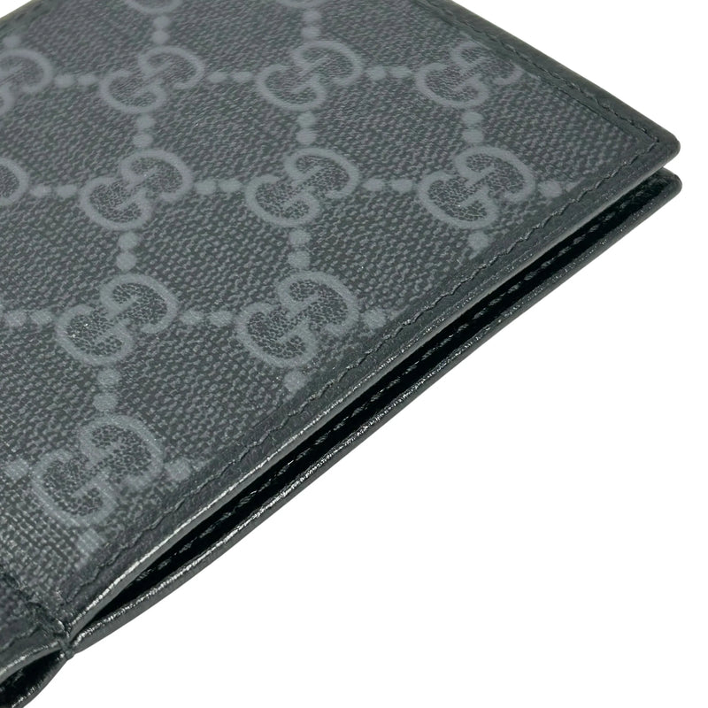 GUCCI Interlocking G GG Supreme Money Clip Compact Wallet - Black 