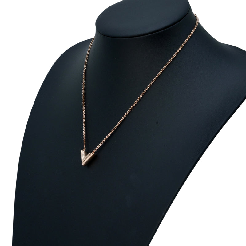 Louis Vuitton Essential V Necklace - GP - Rose Gold - 21368 