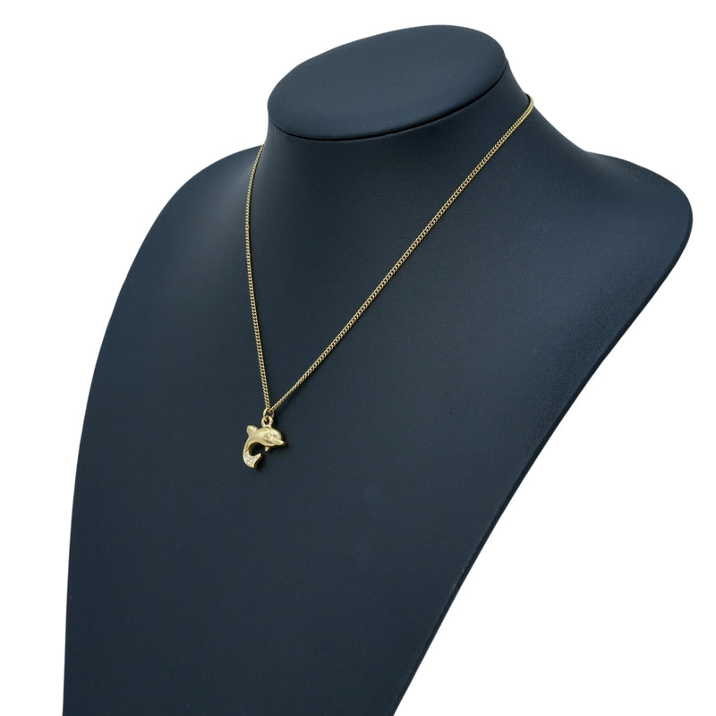 Dior Dolphin Pendant Necklace - Gold Plated 