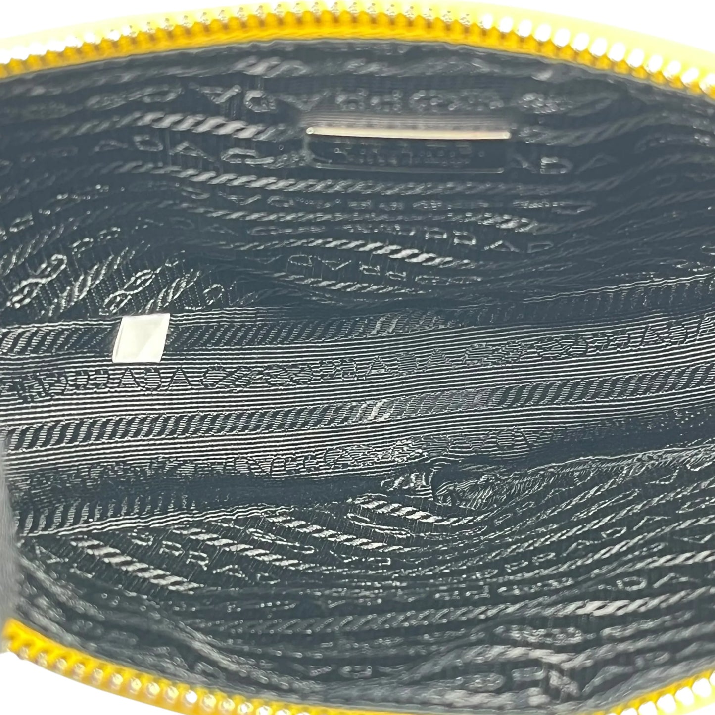 Prada Triangle Leather Clutch Bag - Yellow 