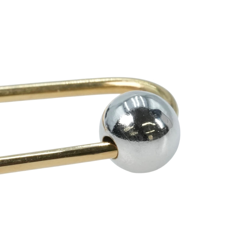 Silver ball earrings - 18KYG / 18KWG - 30887 