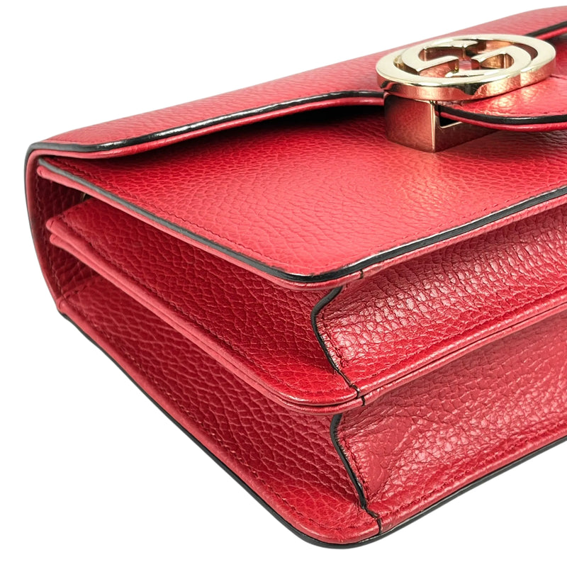 GUCCI Interlocking G Shoulder Bag - Red 