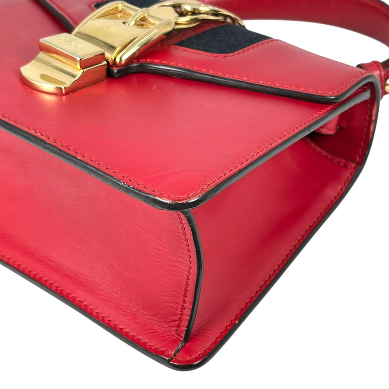 GUCCI Sylvie Chain Mini Handbag/Shoulder Bag - Red 