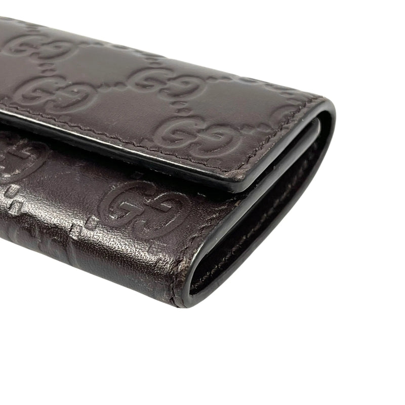 GUCCI Guccissima Key Case - Dark Brown 