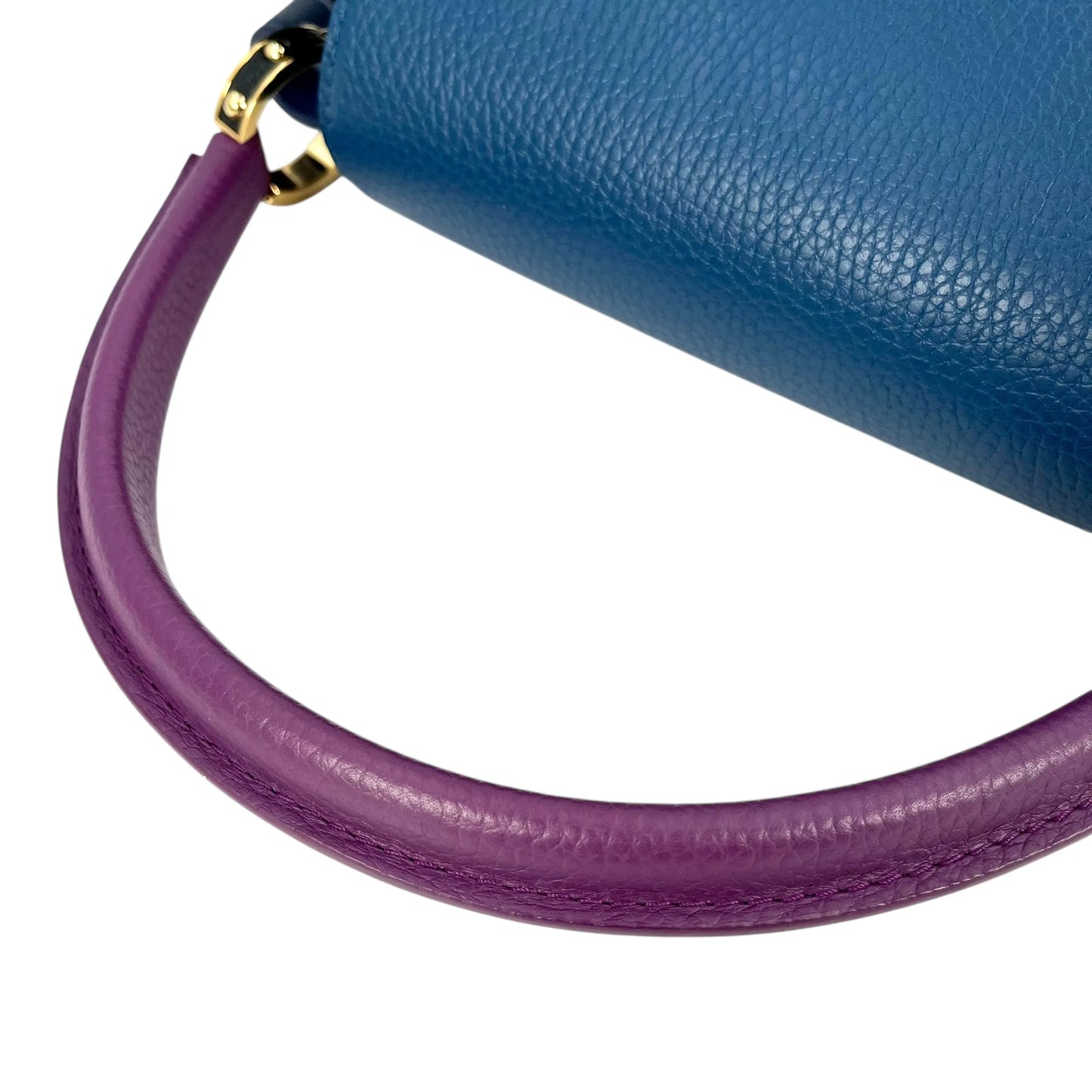 Louis Vuitton Capucines MM Taurillon Leather Handbag - Navy Blue 