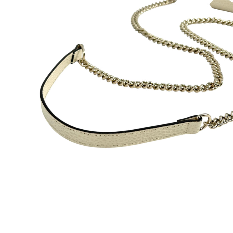 GUCCI Interrocking G Chain Wallet Shoulder Bag - Cream White 