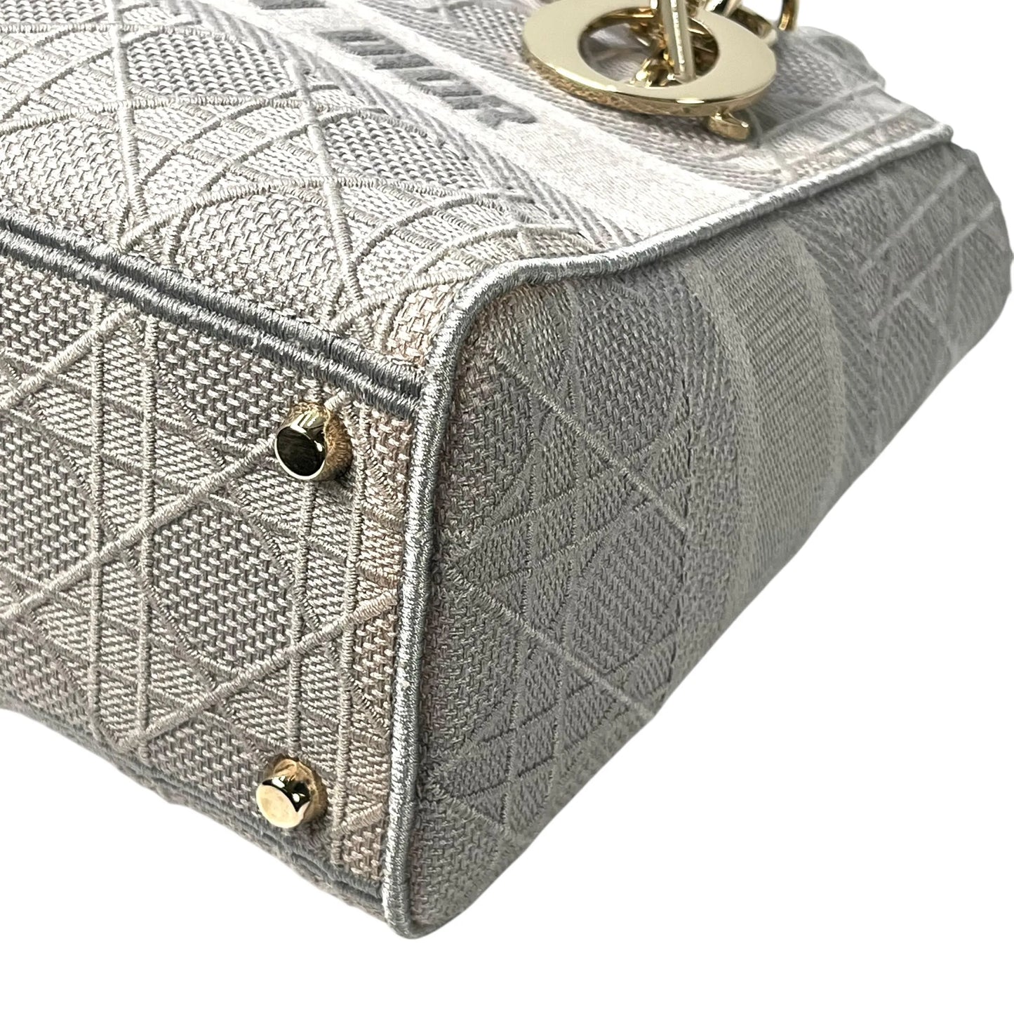 Christian Dior Lady Dior D Lite Hand Bag Shoulder Bag - Gray 