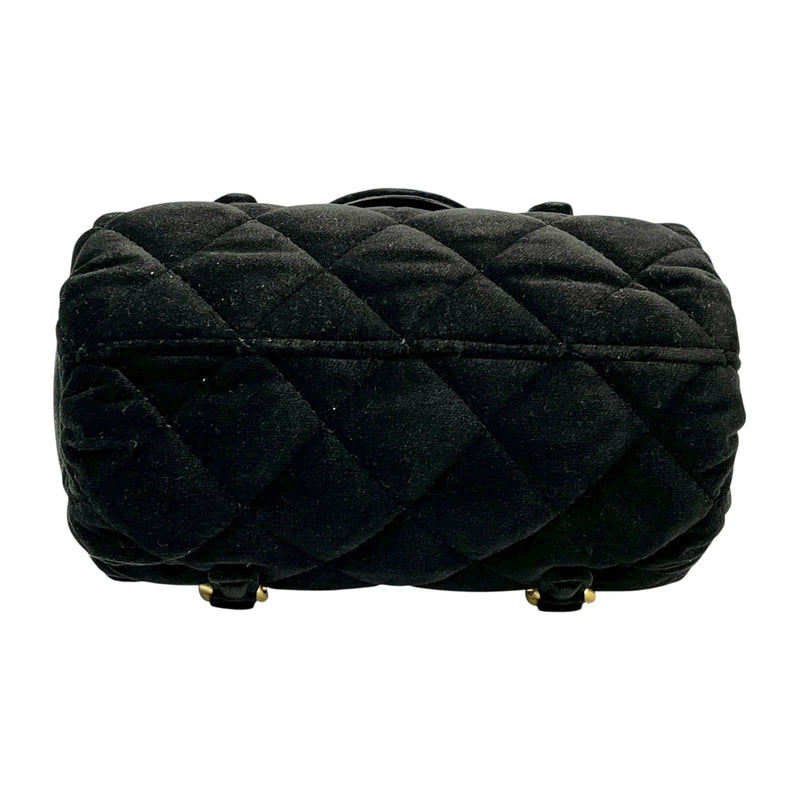 CHANEL Matelasse Boston Velvet Mini Shoulder Bag - Black 