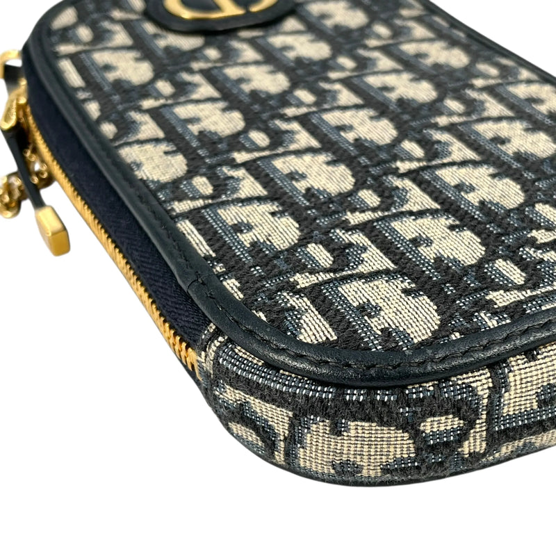 Christian Dior Montaigne Phone Case Chain Wallet - Navy 