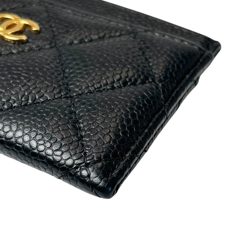 CHANEL Matelasse Caviar Leather Card Case - Black 